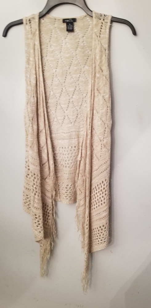 Long ivory vest